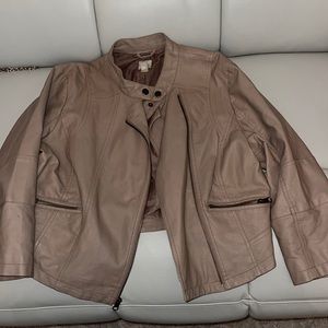 Lauren Conrad Nude Leather Jacket